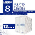 24x24x1 MERV 8 Economy Pleated Furnace Filter — Case of 12 | 1-Inch HVAC Air Filter | Made in Canada