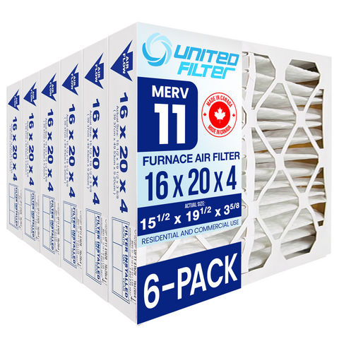 16x20x4 MERV 11 - 6 Pack Pleated Furnace Filter