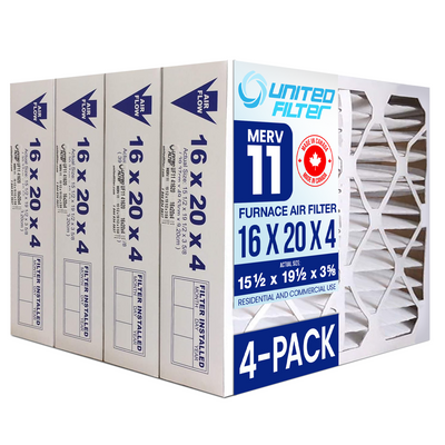 16x20x4 MERV 11 - 4 Pack Pleated Furnace Filter