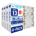 20x25x4 MERV 13 Superior Pleated Furnace Filter — Case of 4 | 4-Inch HVAC Air Filter | Made in Canada