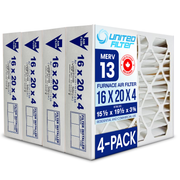 16x20x4 MERV 13 - 4 Pack Pleated Furnace Filter