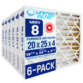 20x25x4 MERV 8 Economy Pleated Furnace Filter — Case of 6 | 4-Inch HVAC Air Filter | Made in Canada