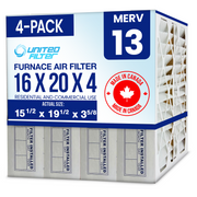 16x20x4 MERV 13 - 4 Pack Pleated Furnace Filter