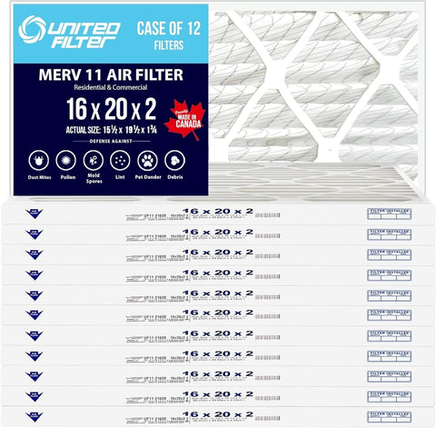 16x20x2 MERV 11 - 12 pack