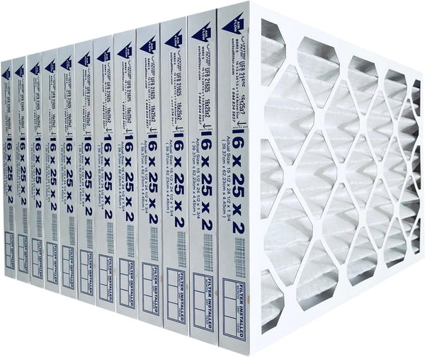16x25x2 MERV 8 Economy Pleated Furnace Filter — Case of 6 | 2-Inch HVAC Air Filter | Made in Canada