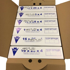 16x25x4 MERV 11 - Paquet de 6 filtres de four plissés 