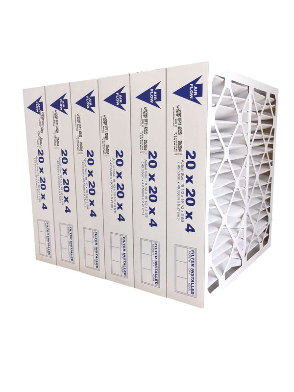 20x20x4 MERV 11 - Paquet de 6 filtres de four plissés 