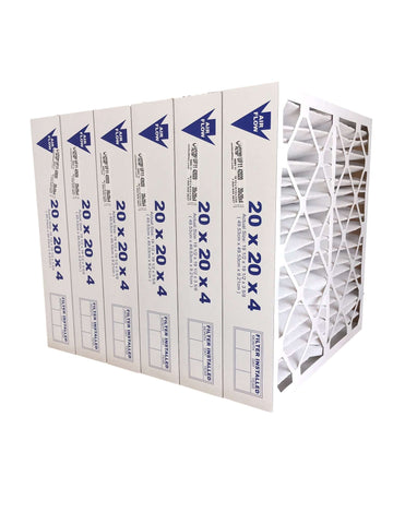 20x20x4 MERV 11 - Paquet de 6 filtres de four plissés 